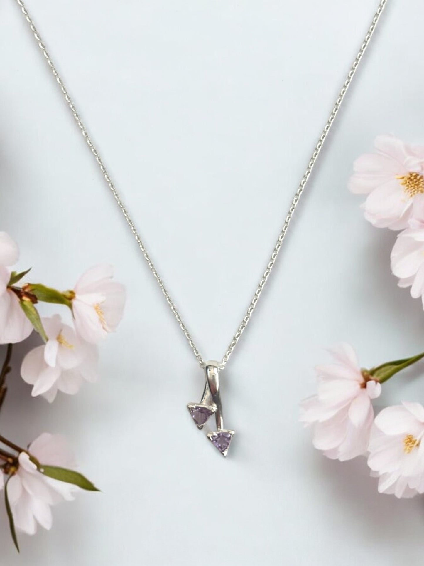 Petals of Twilight Pendant Necklace in Sterling Silver