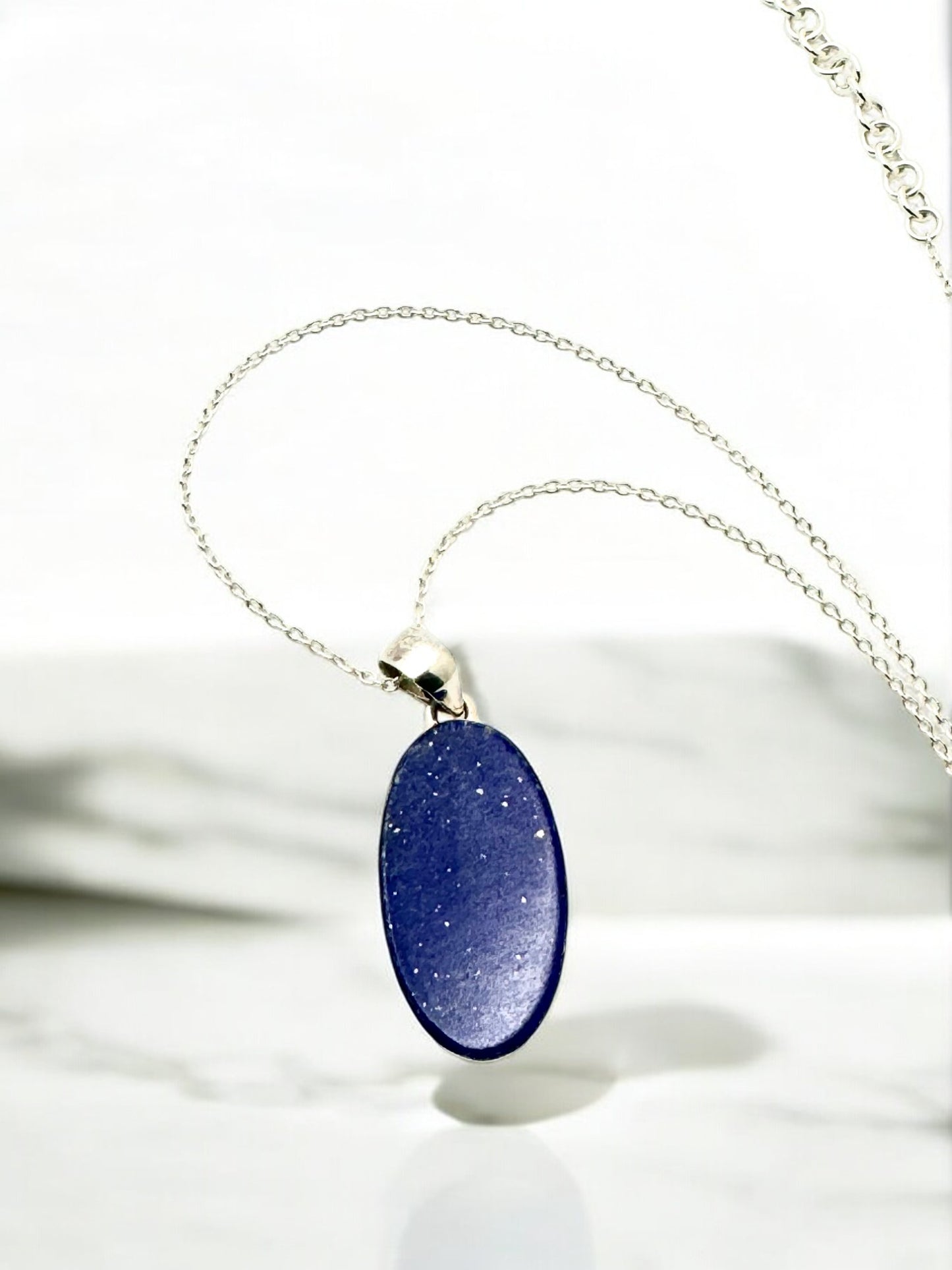 Lapis Lazuli Gemstone Pendant Necklace in Sterling Silver