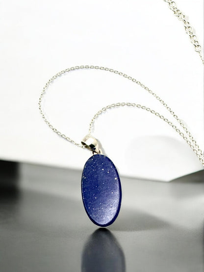 Lapis Lazuli Gemstone Pendant Necklace in Sterling Silver