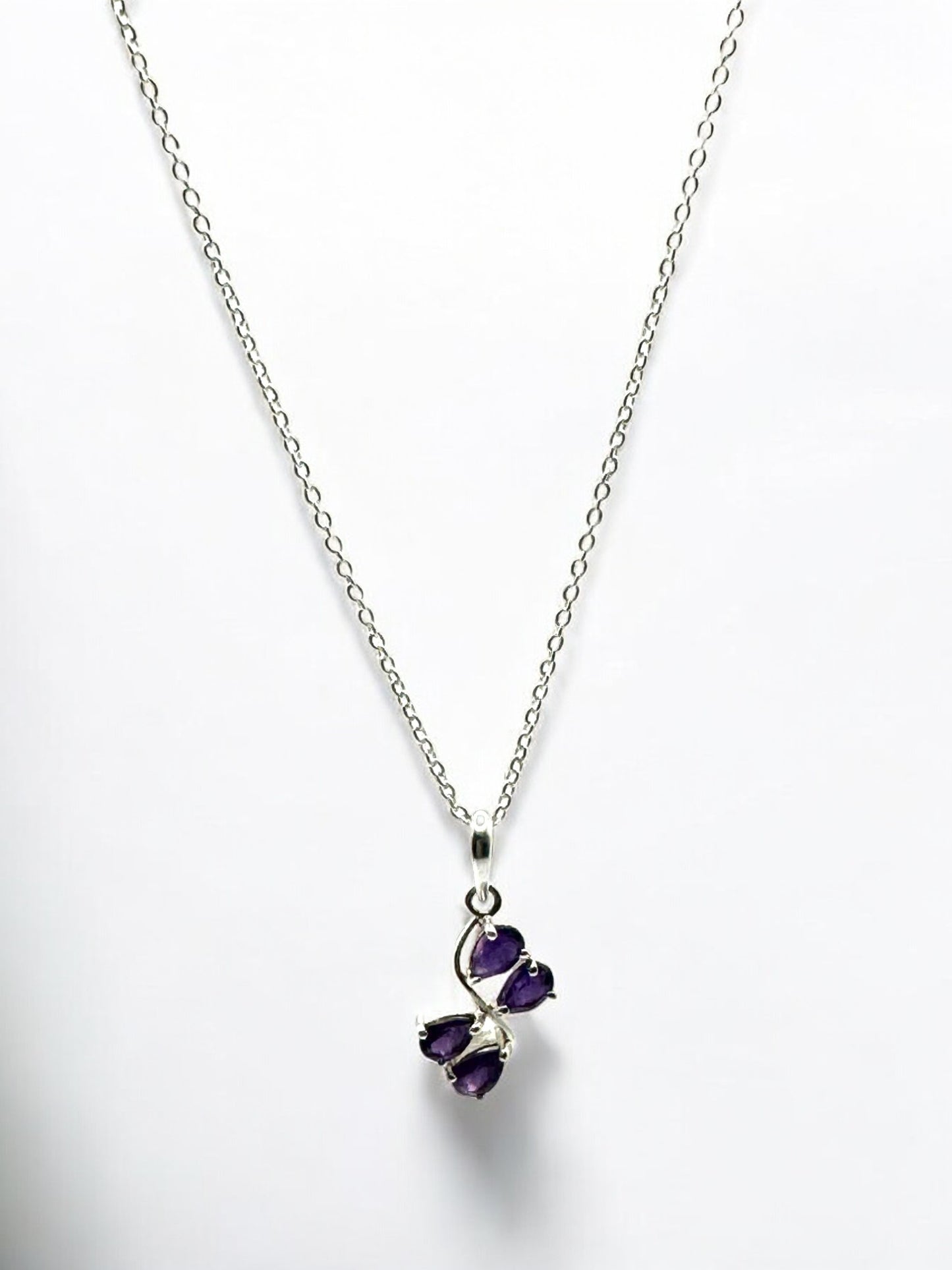 Mystic Flora Amethyst Pendant Necklace in Sterling Silver