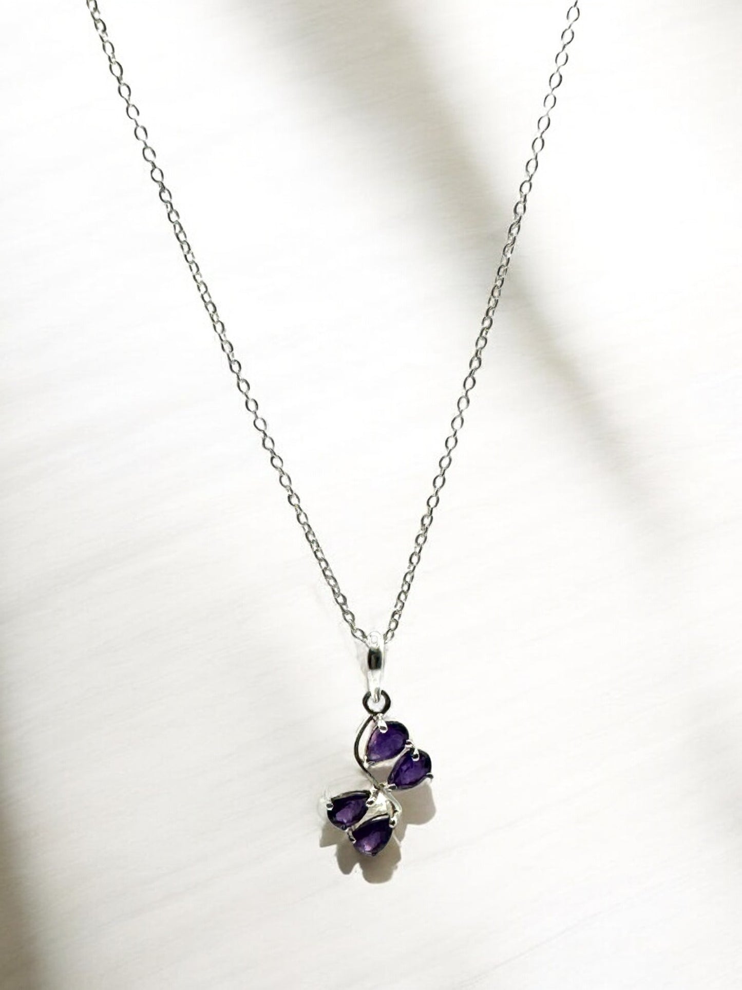 Mystic Flora Amethyst Pendant Necklace in Sterling Silver